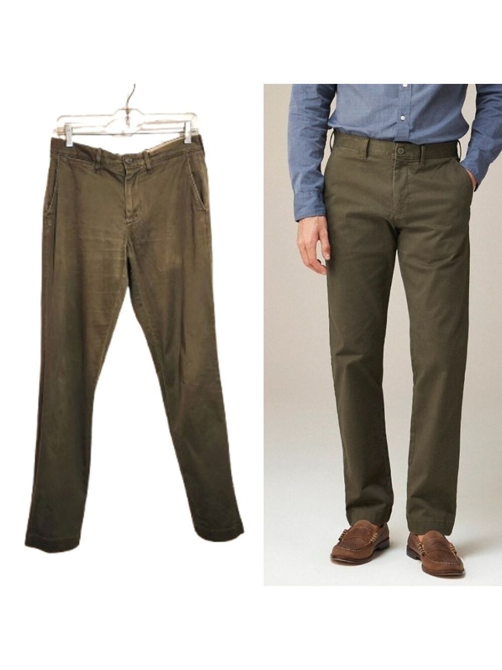 J Crew 770 Straight Stretch Twill Chino Pants Green 28